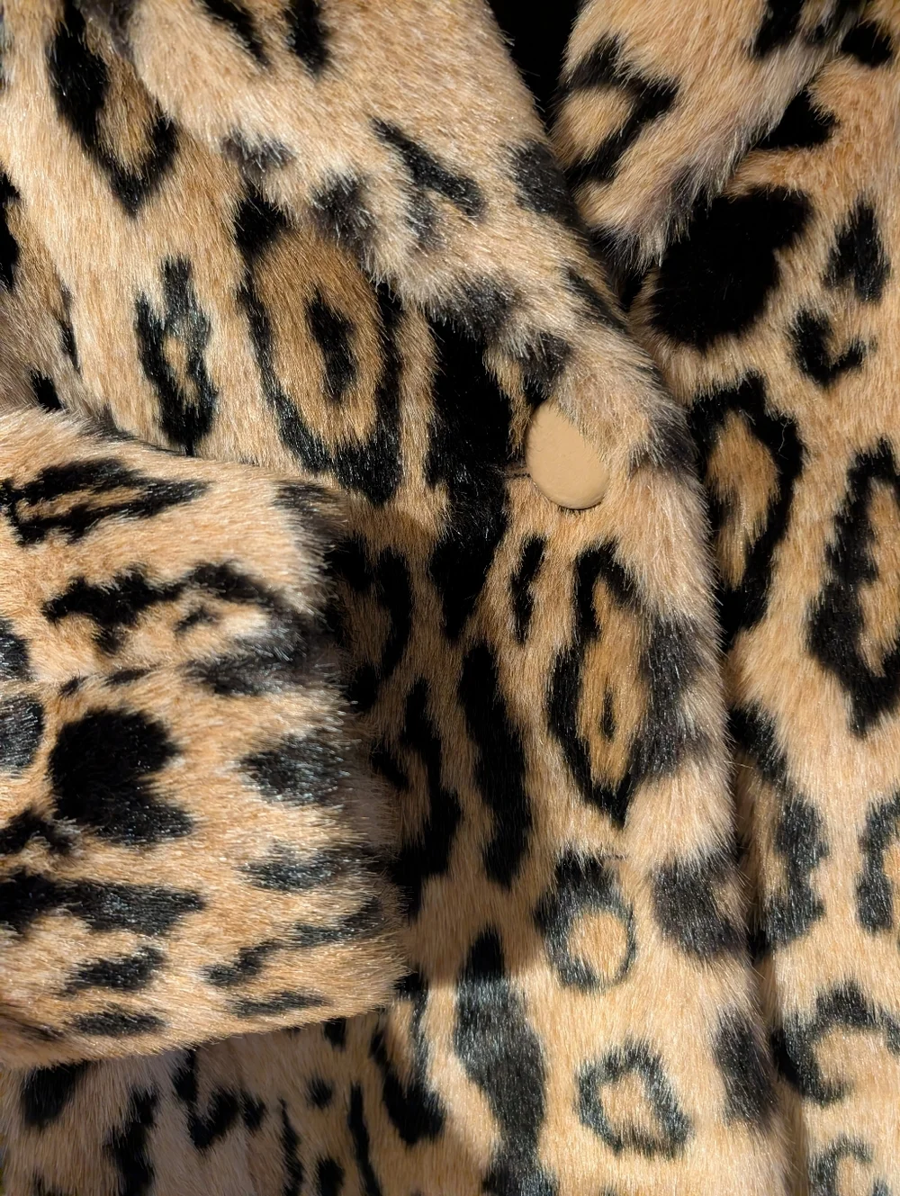 Faux Fur Leopard Car Coat Vintage? Silky Lining - Picture 4 of 16